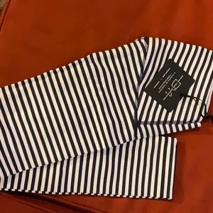 NWT DYI navy striped crop tights size SMALL